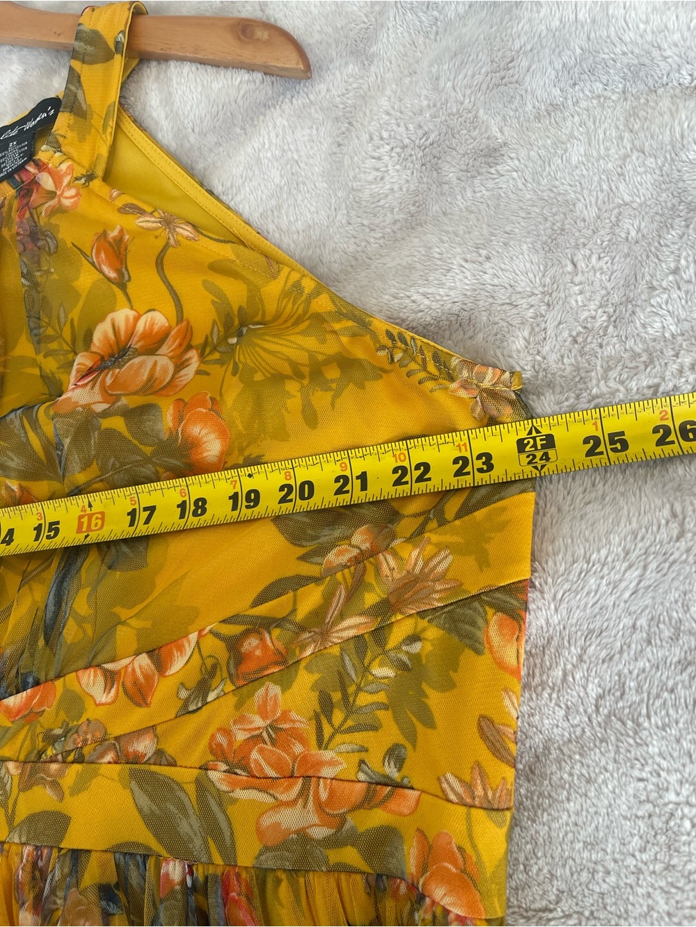 Candalite Women’s Floral Halter Maxi Dress Mustard Yellow Romantic Cottagecore - Picture 11 of 11